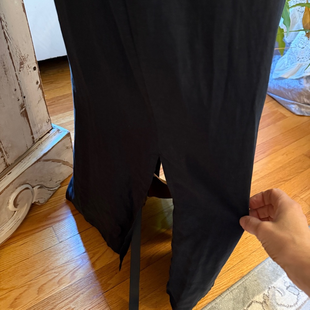 Vintage Valerie Steven’s Pure Linen Sleeveless Maxi Shirt Dress. Black. Sz 8 - Picture 7 of 12